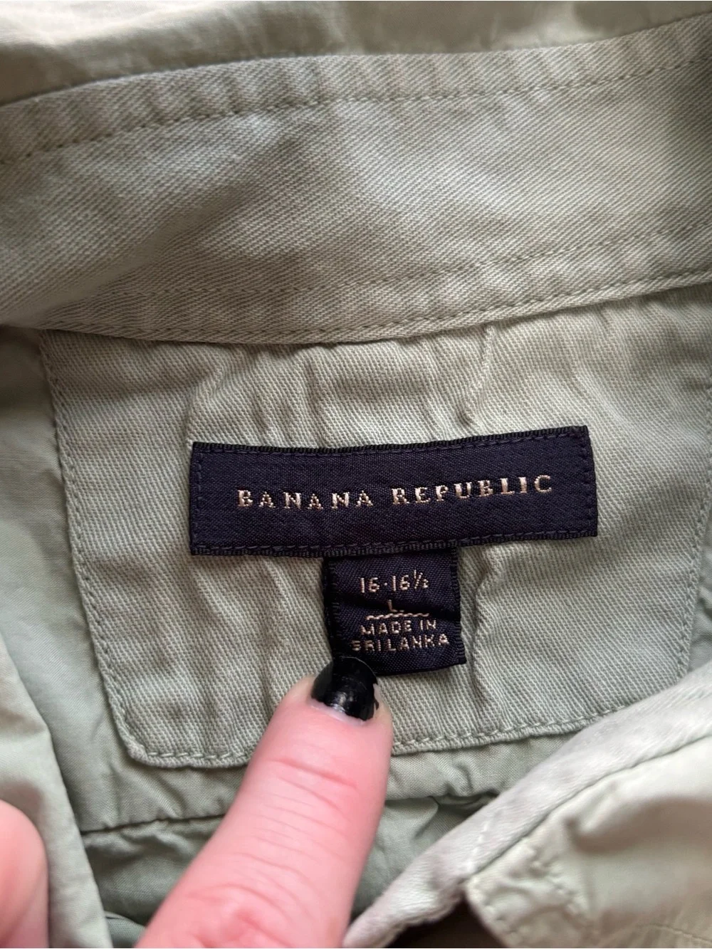Banana Republic Sage Green Utility Button-Up Shirt Cotton Men’s Large